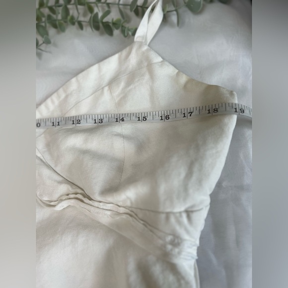 Ashley Stewart Dress Women Plus 1X Slip Midi Linen Blend Layered Lined White - Picture 7 of 12